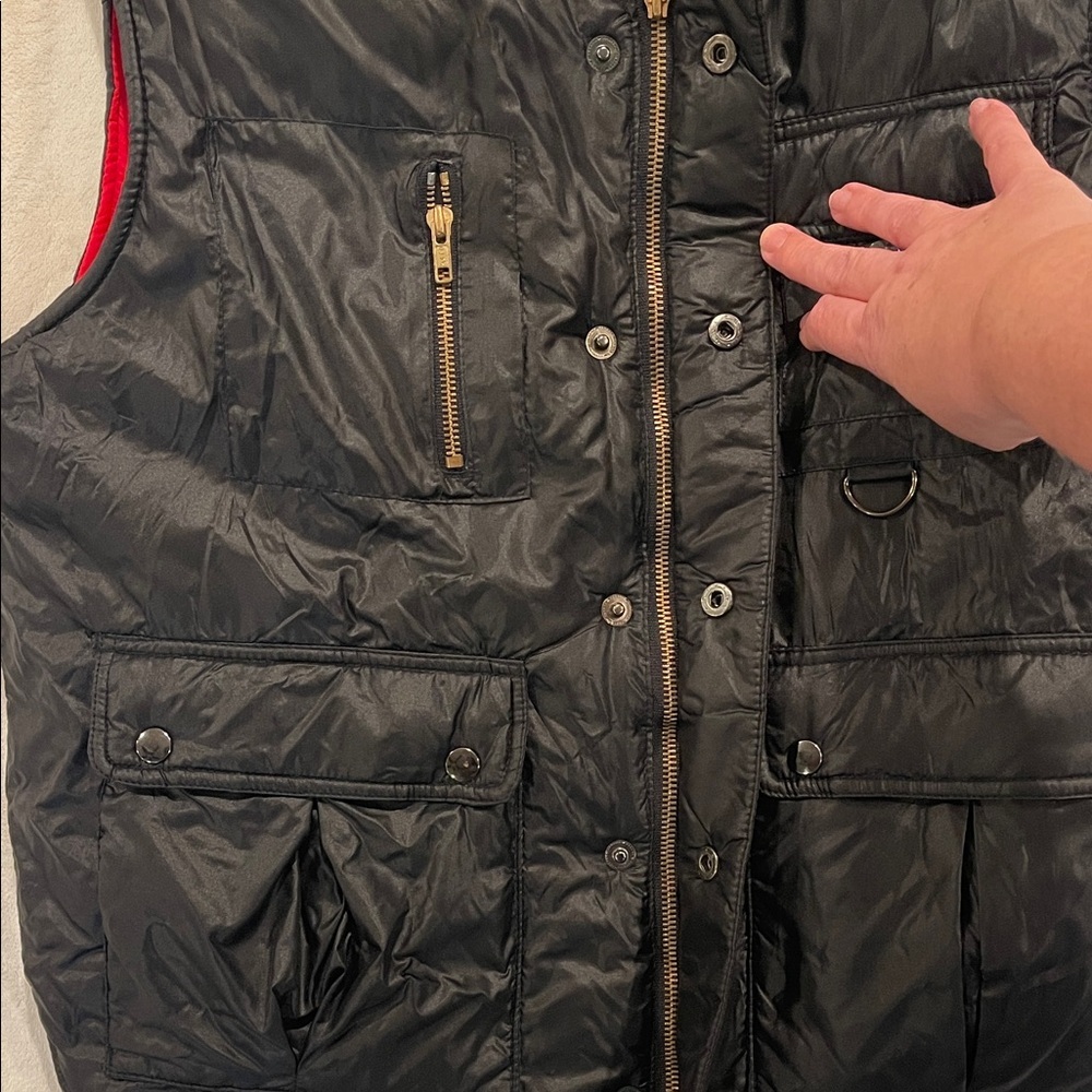 Vintage Alpine Ski Black and Red Men's Medium Puffer Vest - Picture 4 of 7